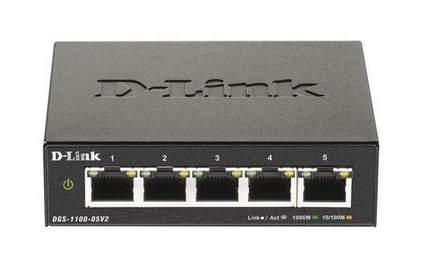 Коммутатор D-link DGS-1100-05V2/A1A 5x10/100/1000 Мбит/сек, настраиваемый