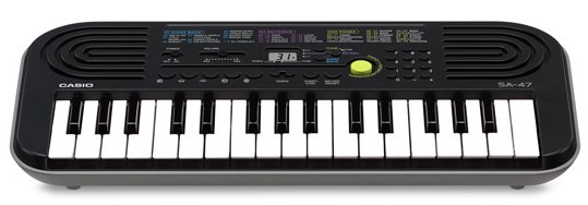 Синтезатор Casio SA-47 (32мини-клав,100тон,50ритм,10пьес,5удар.пэд,2х0.5Вт,серый.!Без БП AD-E95)